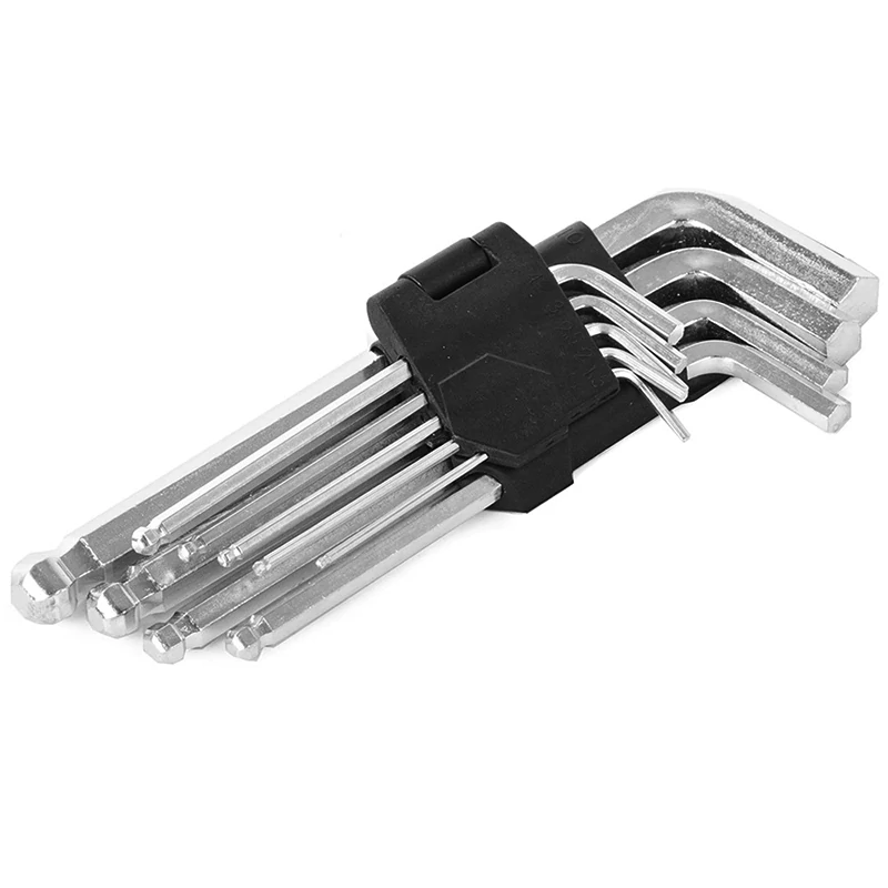 Sada imbusových kľúčov s guličkou 1,5-10mm (stredné 9ks)