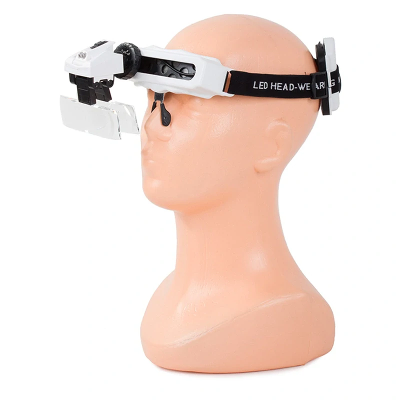 Profesionálna lupa na hlavu LED s vymeniteľnými šošovkami