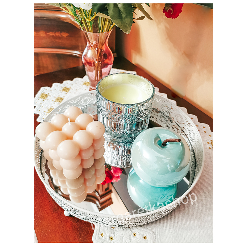 Sviečka v hrubom skle glamour 65-2A