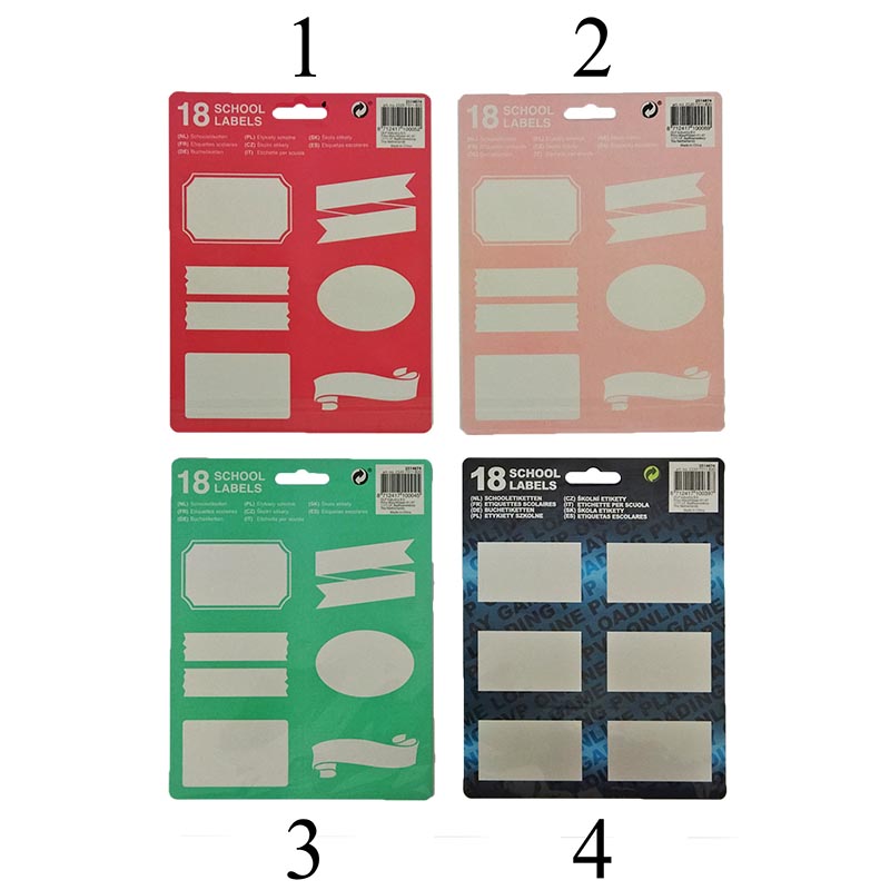 Nálepky na zošit a knihu 18ks