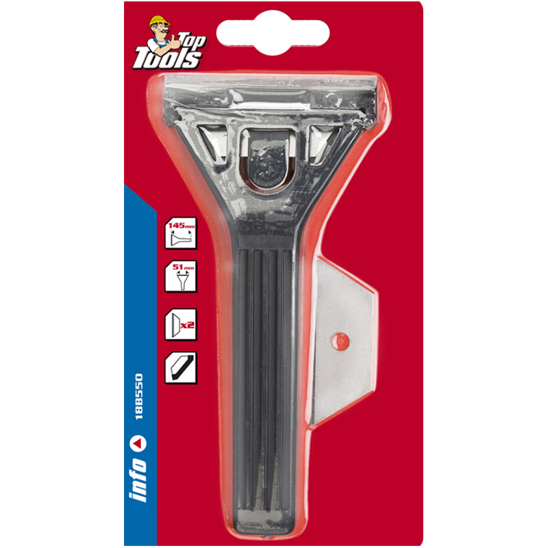 Univerzálna škrabka na sklo, 2 čepele