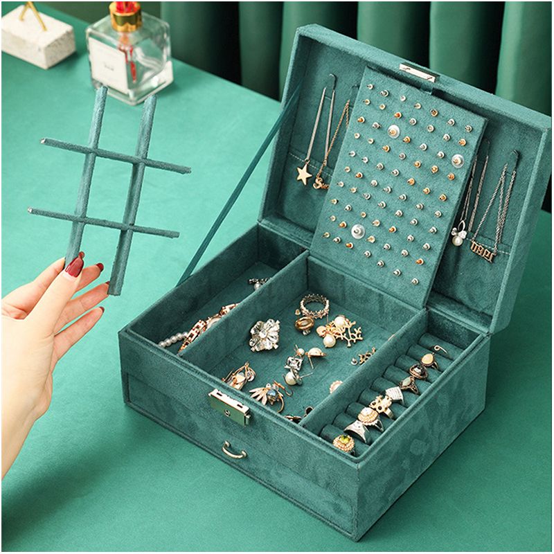 Šperkovnica - Organizér na šperky zelený