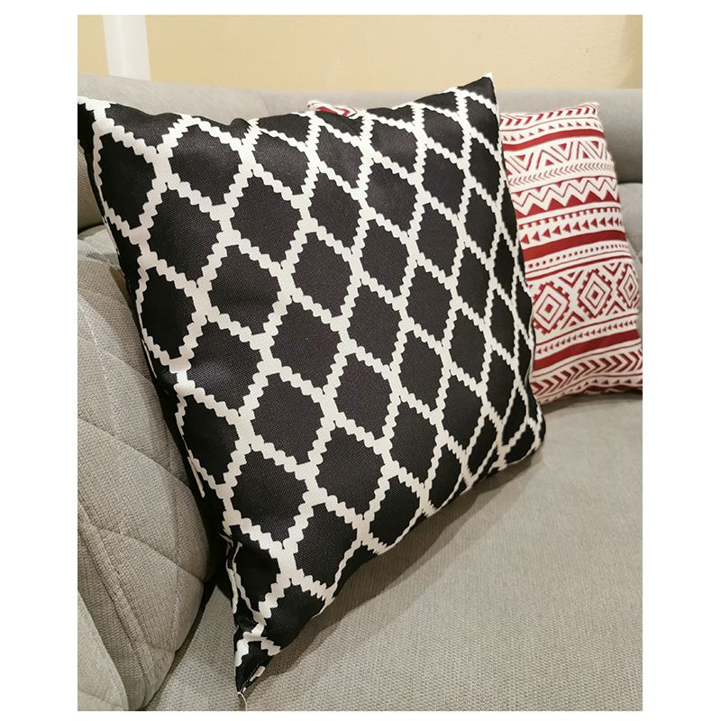 Vankúš záhradný čierno - biely