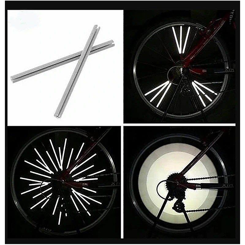 Reflexné rúrky na špice bicykla a motocykla 8 cm – strieborné, 12 ks