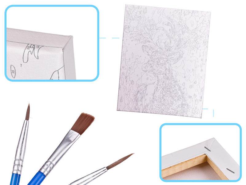 Maľovanie podľa čísel 40x50cm Jeleň a kvety