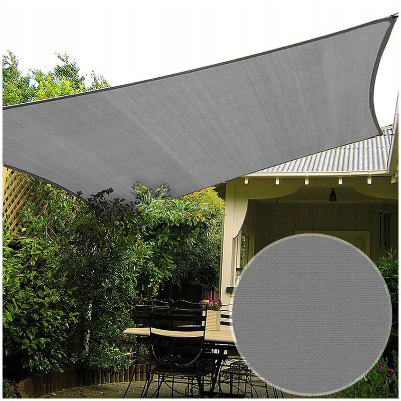 Tieniaca plachta 3,6 × 3,6 m sivá