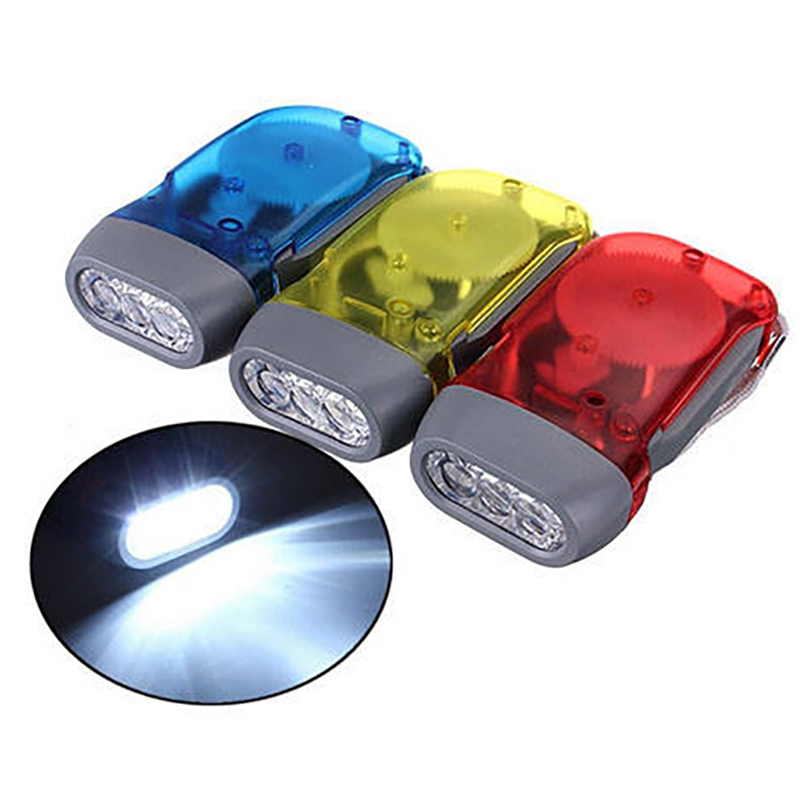 Baterka na dynamo 3 LED - nabíjaná kinetickou energiou