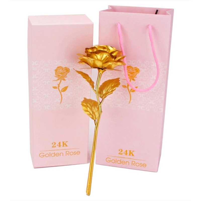 Zlatá ruža v darčekovom balení
