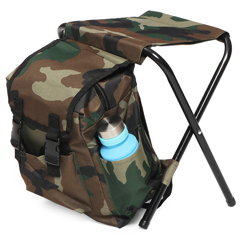 Turistická skladacia stolička s taškou camouflage 3v1