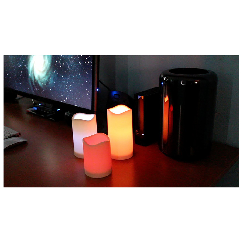 LED RGB sviečky 3ks na diaľkové ovládanie 12 farieb