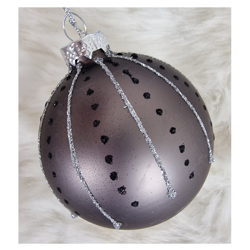 Vianočná guľa strieborná zdobená 50-5A