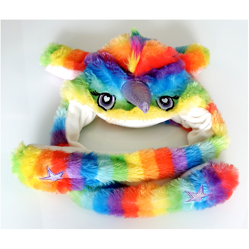 Unicorn - Klobúk s pohybujúcimi sa ušami dúhový