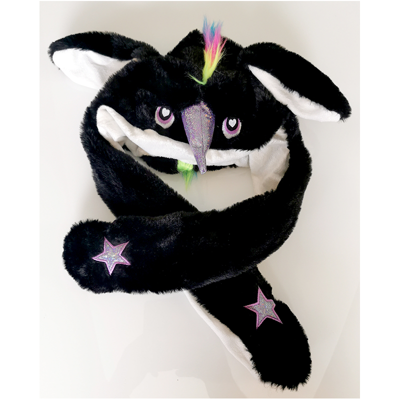 Unicorn - Klobúk s pohybujúcimi sa ušami čierny