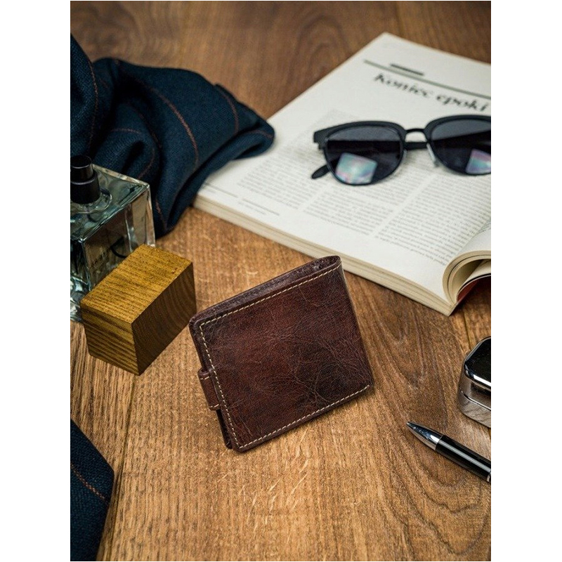 Mini peňaženka kožená BUFFALO WILD N1183L-HP Rust