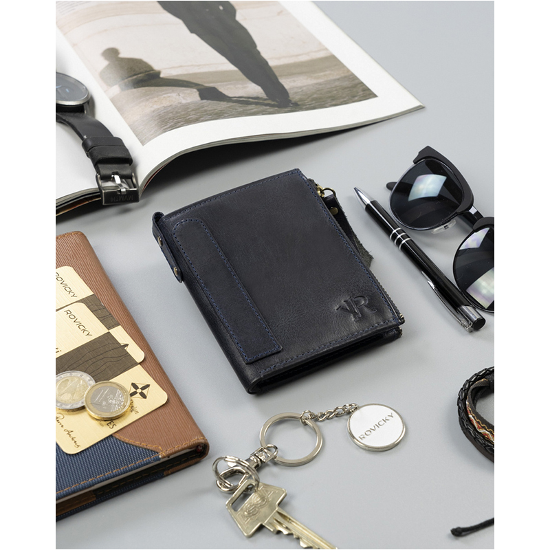 Rovicky N1226-RHP - Peňaženka pánska kožená navy