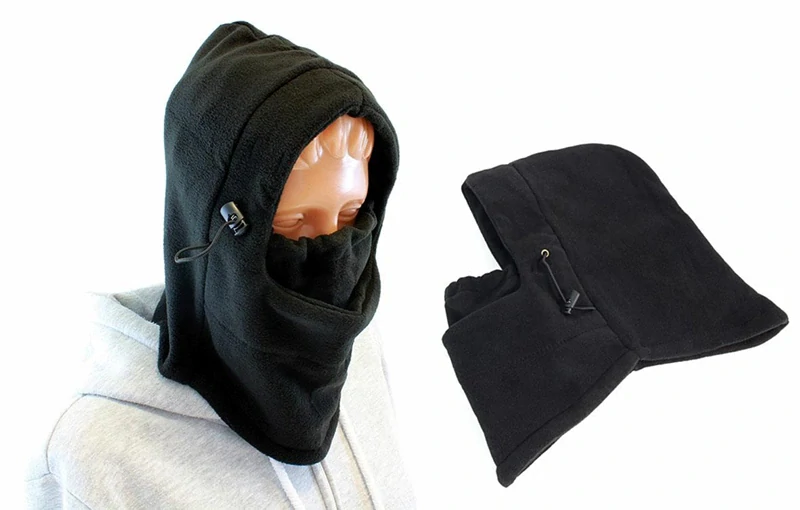 Kukla na hlavu fleecová čierna 3v1