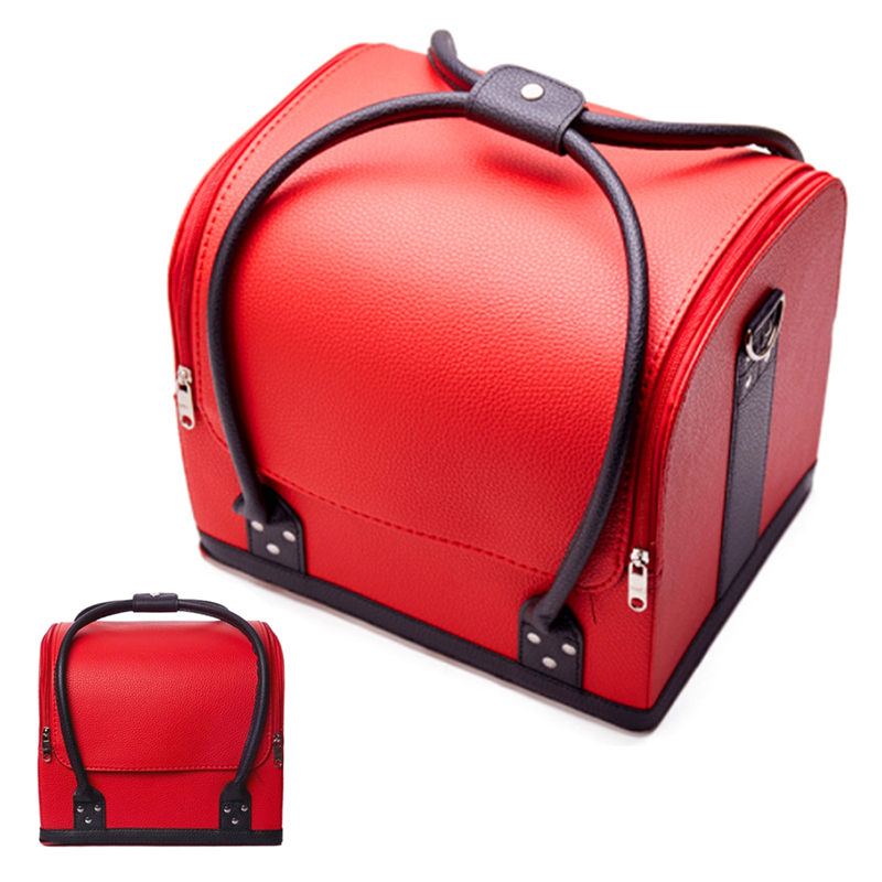 Kufrík na kozmetiku červeno-čierny