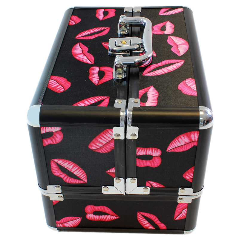 Kufrík na kozmetiku čierno-ružový