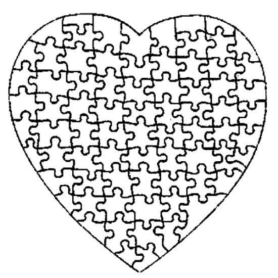 Puzzle filcové srdce s potlačou 20x20cm (75 dielikov)