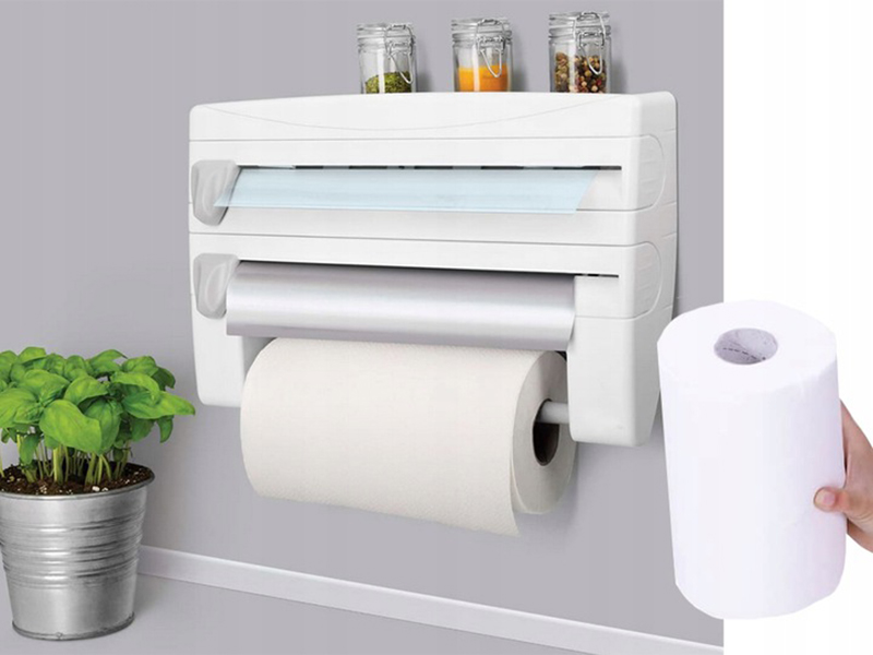 Kuchynský organizér na fóliu a papierové utierky 4v1