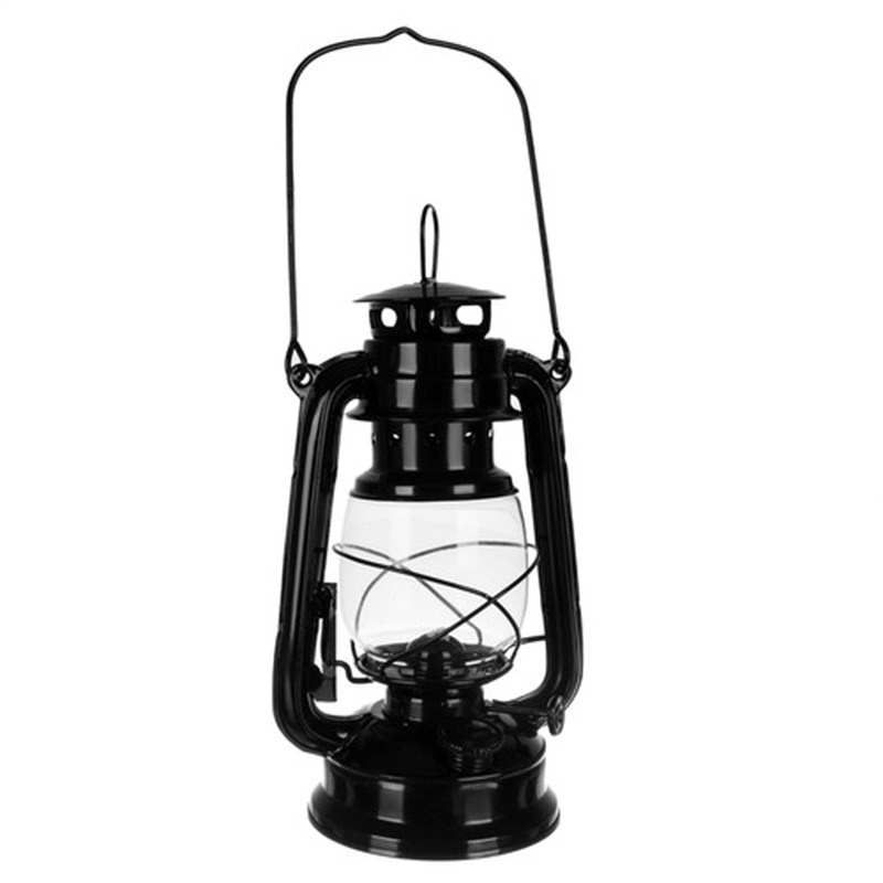 Petrolejová lampa 24cm čierna