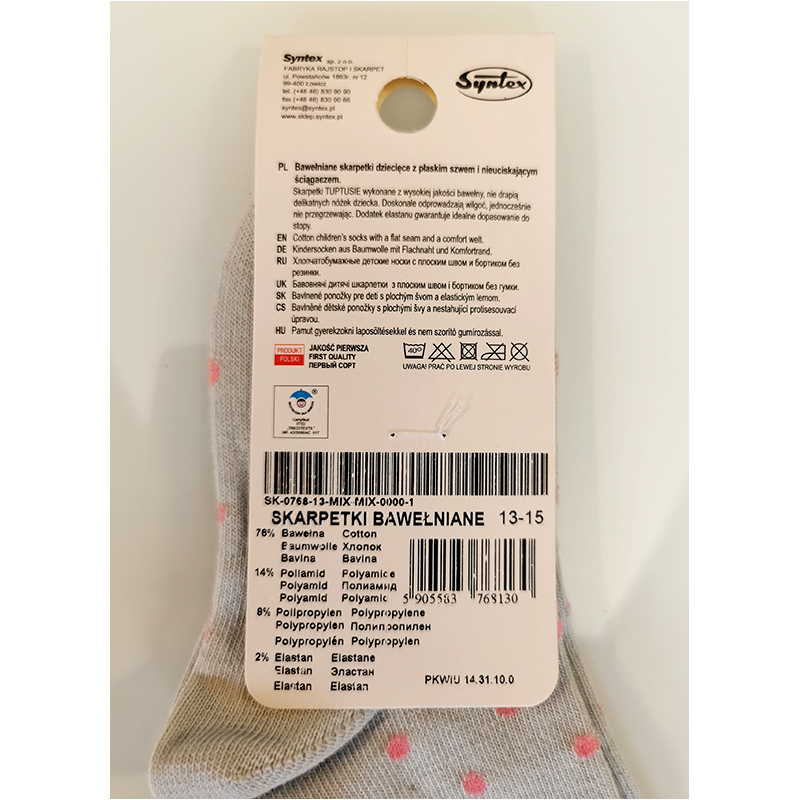 Tuptusie Ponožky pre deti 13-15cm - 2-6 rokov