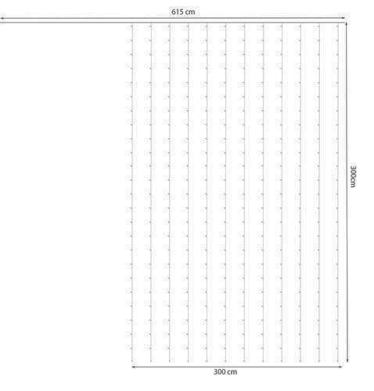 Malatec Svetelný záves 300 LED studená biela 31V