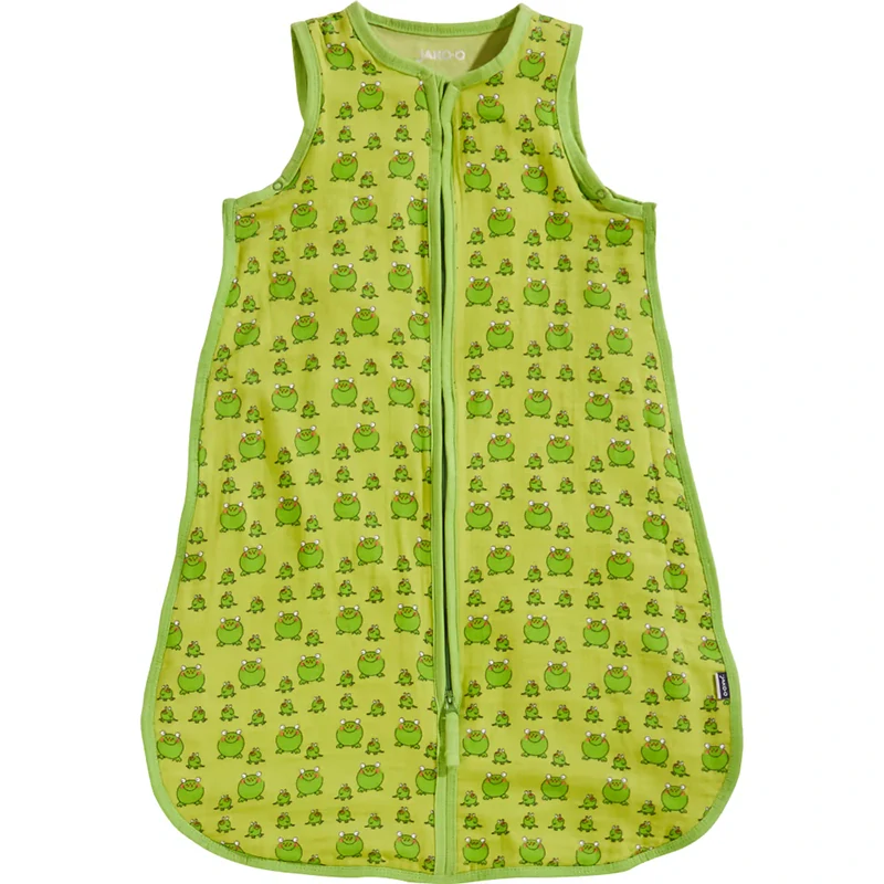 JAKO-O - Detský letný mušelínový spací vak zelený Frogs 70cm
