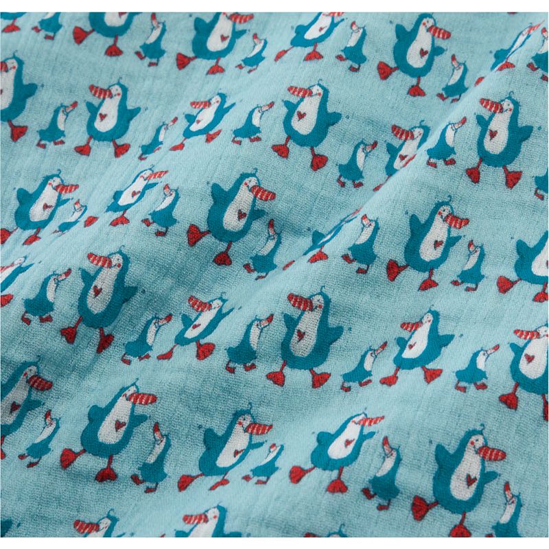 JAKO-O - Detský letný mušelínový spací vak modrý Penguins 90cm