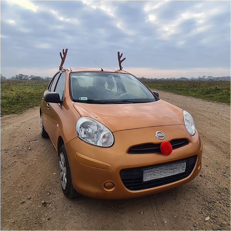 Vianočná ozdoba na auto Parohy soba s nosom