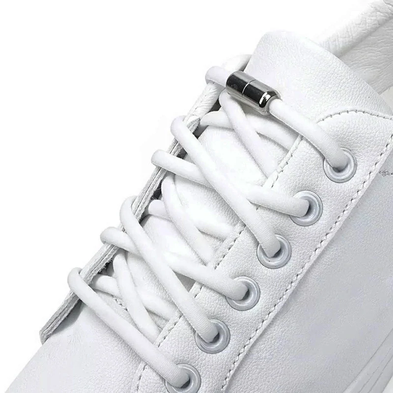 Šnúrky do topánok bez viazania biele