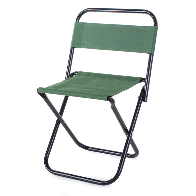 Turistická skladacia stolička s operadlom zelená