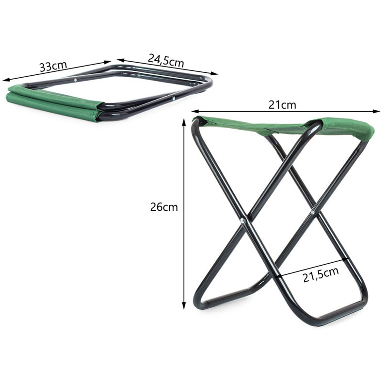Turistická skladacia stolička zelená