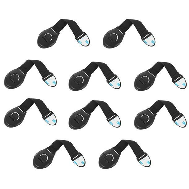 Detská poistka na dvere 20cm - 10 kusov čierne