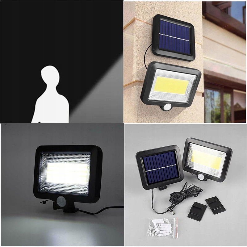 Solárna COB lampa 100 LED so snímačom pohybu a diaľkovým ovládaním