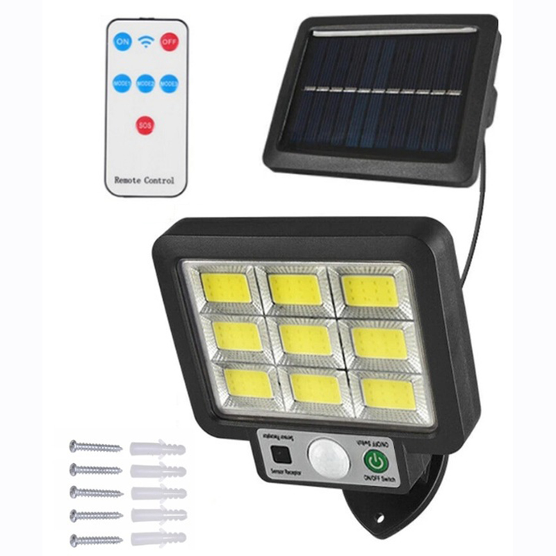 Solárna COB lampa 72 LED so snímačom pohybu