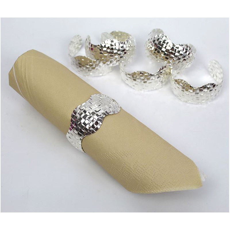 Obrúčky na servítky 6ks strieborné