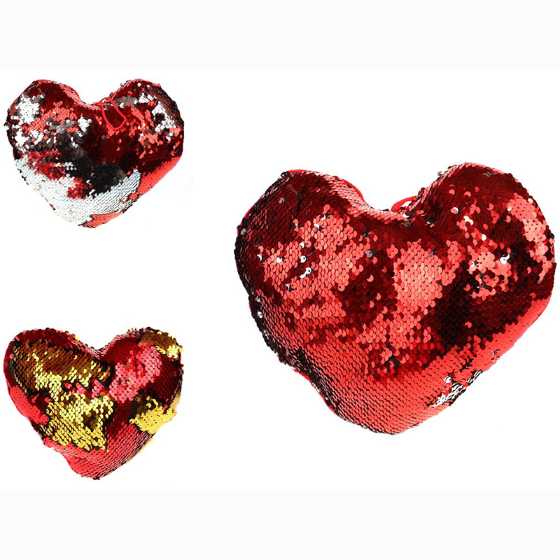 Srdce s meniacimi sa flitrami 25cm