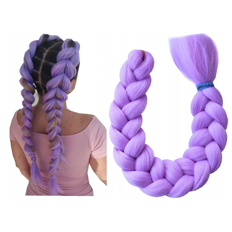 Syntetické vlasy - Vrkoč fialový 60cm