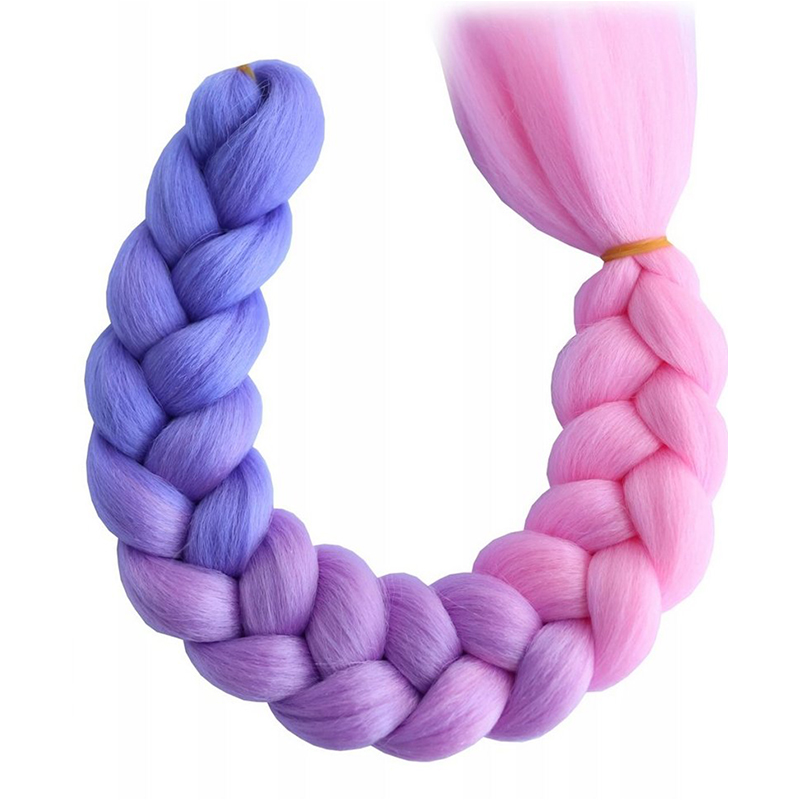Syntetické vlasy - Vrkoč modro-fialovo-ružový 60cm