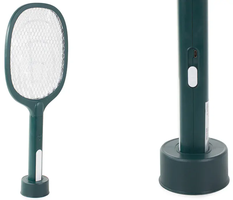 Elektronická UV plácačka na muchy, ovady, komáre zelená