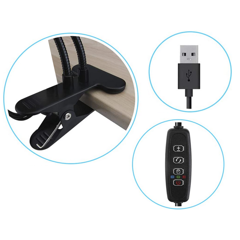 Dvojramenná lampa 40 LED na podporu rastu rastlín s časovačom