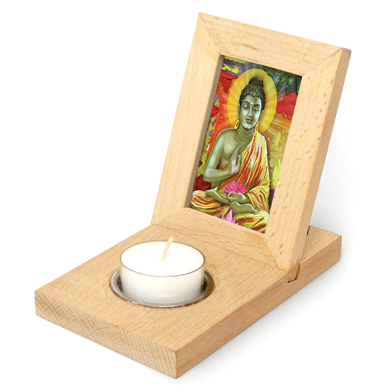 Memory - Drevený rám na fotografiu so stojanom na sviečku