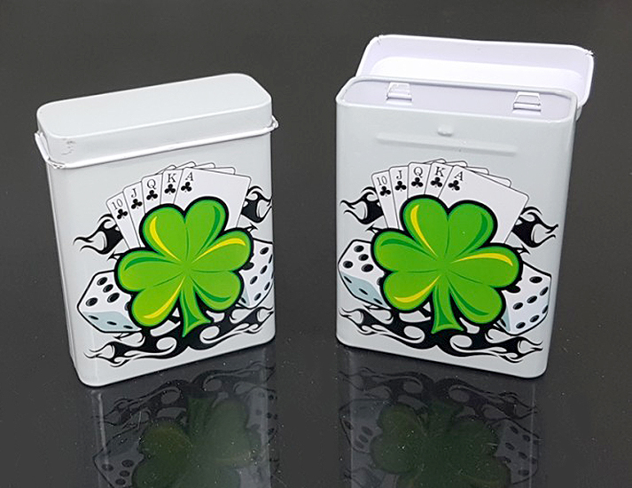 Plechová krabička na zberateľské kartičky a karty 