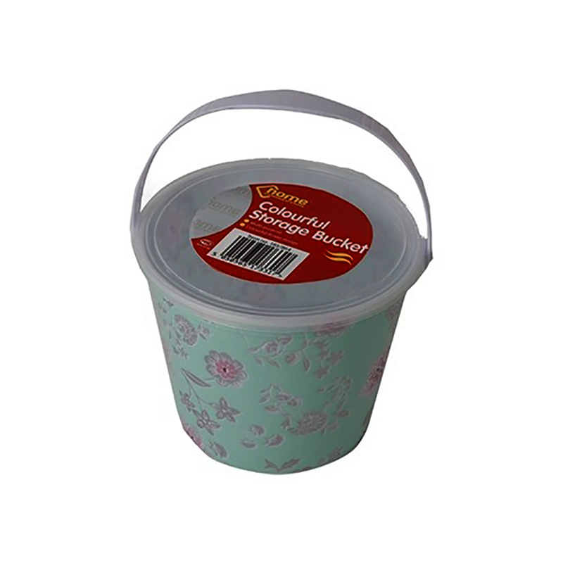 Plastové vzorované vedierko s vrchnákom 1,2L - Storage box