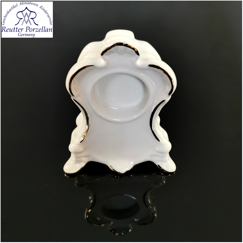 Reutter Porzelan - Porcelánová ozdoba Hodiny Rococo so zlatým okrajom