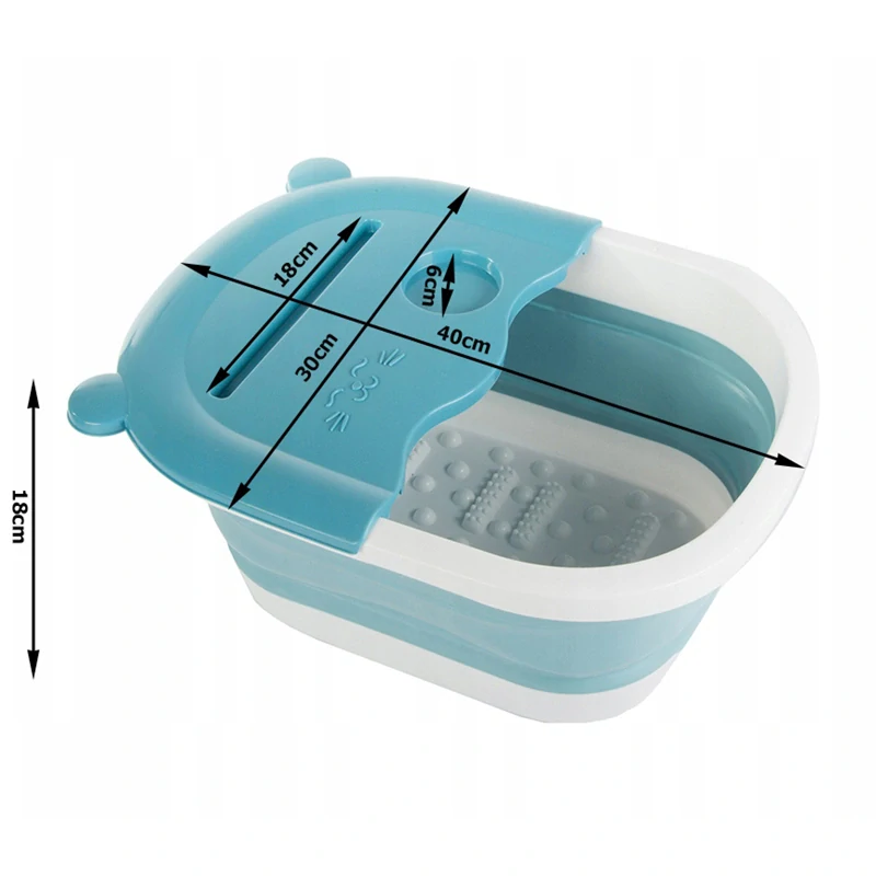 Prenosná masážna vanička na umývanie nôh modrá