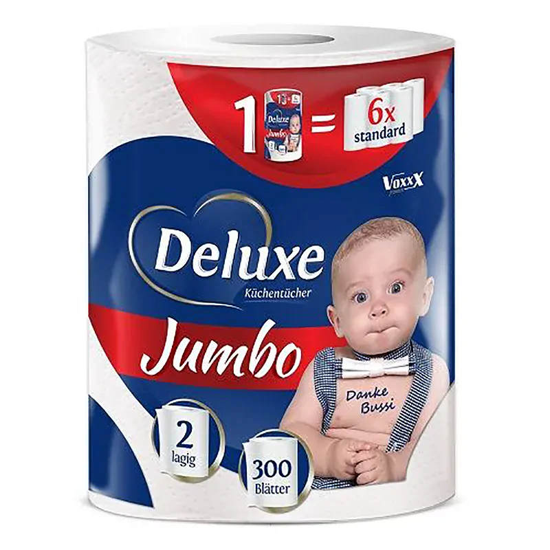 Papierové kuchynské utierky Deluxe Jumbo 2-vrstvové 300 útržkov