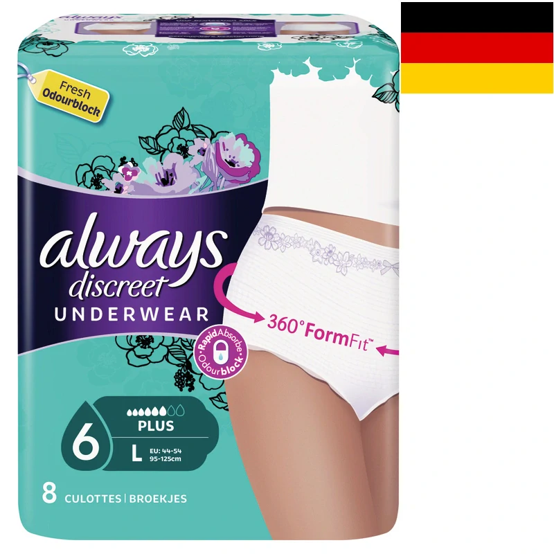Always - Nohavičky inkontinentné Discreet L 8 kusov