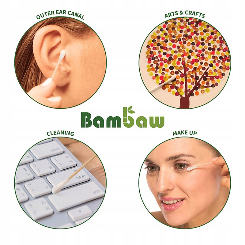 DeLuxe - Vatové tyčinky drevené Eco Bamboo 200ks